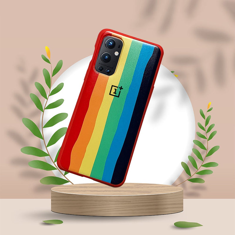 OnePlus 9 Pro Rainbow Liquid Silicone Logo Case casemarts