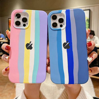 iPhone Series Rainbow Liquid Silicone Logo Case casemarts