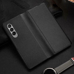 Galaxy Z Fold3 Carbon Fiber Leather Case casemarts