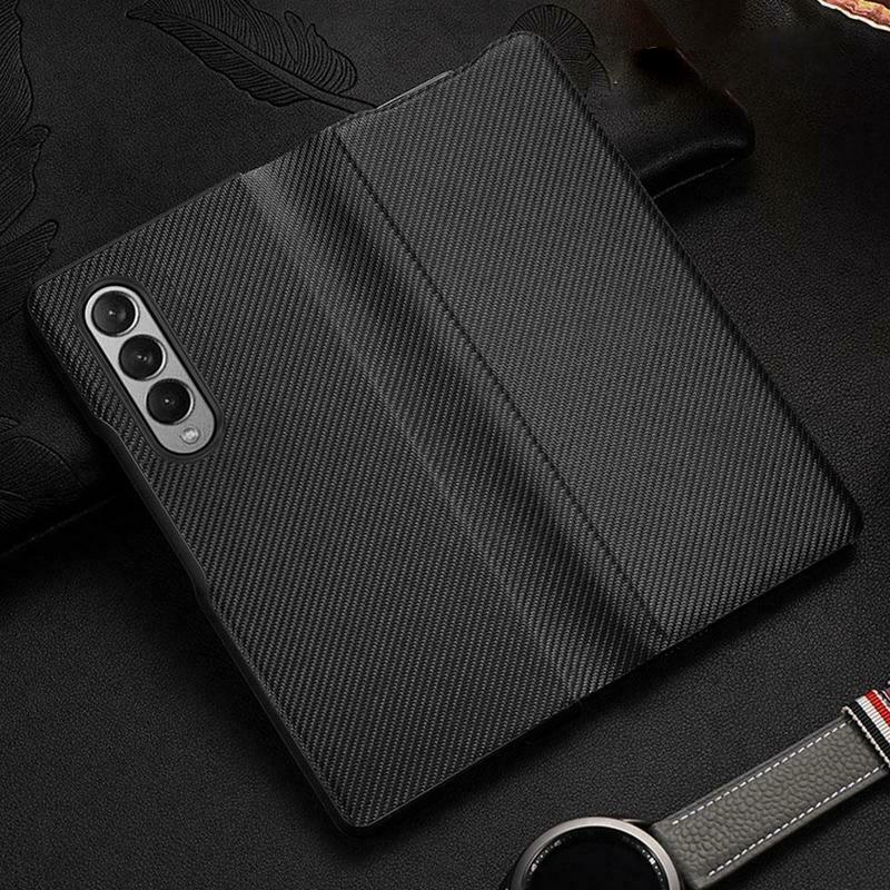 Galaxy Z Fold3 Carbon Fiber Leather Case casemarts