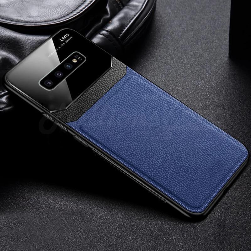 Galaxy S10 Sleek Slim Leather Glass Case casemarts