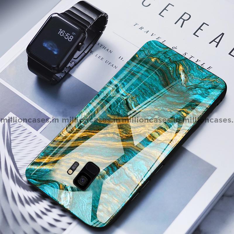 Galaxy S9 Soothing Sea Pattern Marble Glass Back Case casemarts