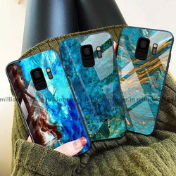 Galaxy S9 Soothing Sea Pattern Marble Glass Back Case casemarts