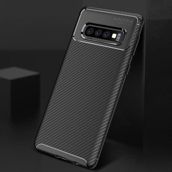 Galaxy S10 Frosted Carbon Fiber Shockproof Soft Case casemarts