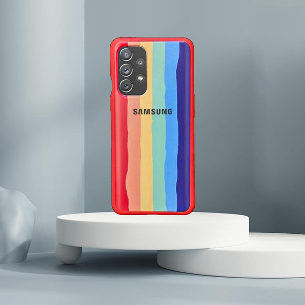 Galaxy A72 Rainbow Liquid Silicone Logo Case casemarts