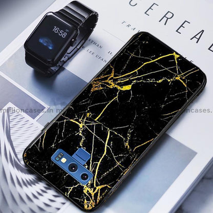 Galaxy Note 9 Gold Dust Texture Marble Glass Case casemarts