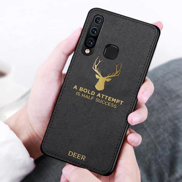 Galaxy M40 Luxury Gold Textured Deer Pattern Soft Case casemarts