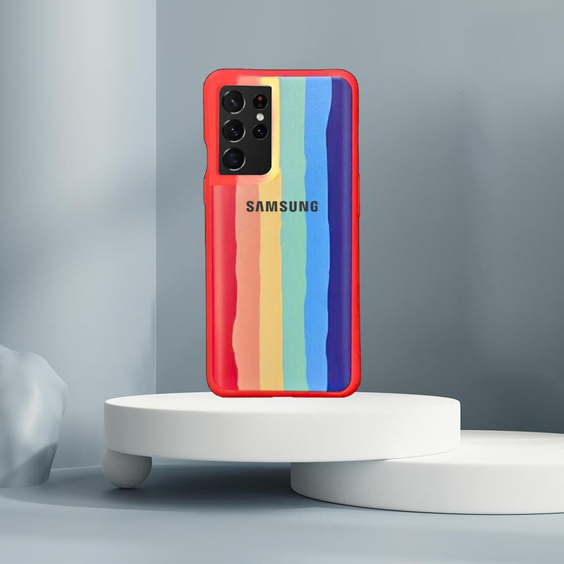 Galaxy S21 Ultra Rainbow Liquid Silicone Logo Case casemarts