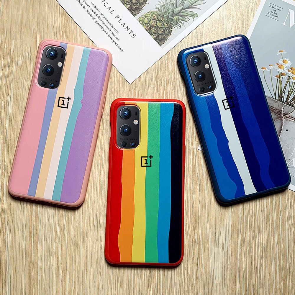 OnePlus 9 Pro Rainbow Liquid Silicone Logo Case casemarts