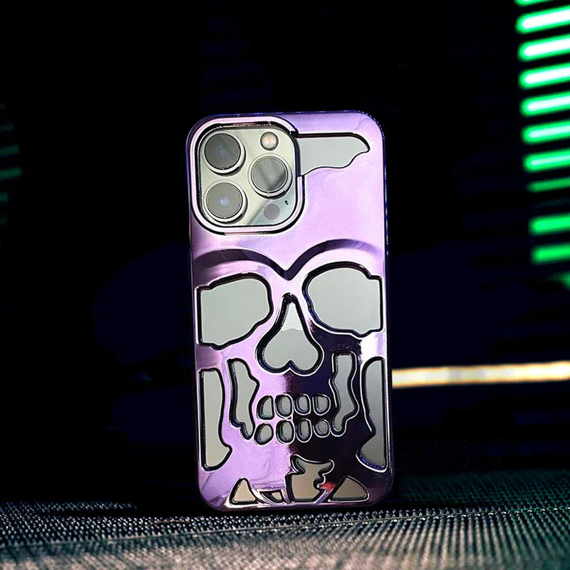 Reflective Phone Case | Metal Skeleton Skull Purple Urban Covers