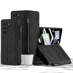 Galaxy Z Fold5 Shell Film Integrated Warrior Leather Case casemarts