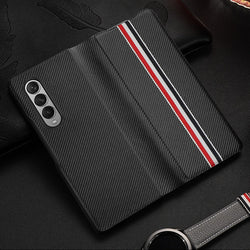 Galaxy Z Fold3 Luxury Leather Foldable Flip Case casemarts