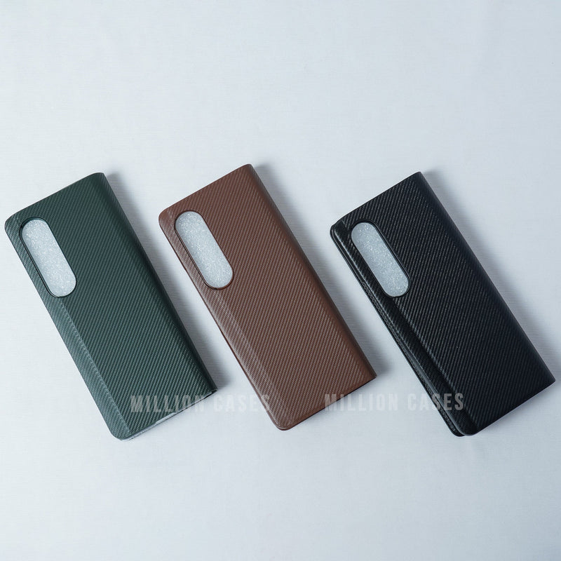 Galaxy Z Fold4 Carbon Fiber Leather Case casemarts